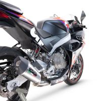 GPR escape compatível com  Aprilia RS 457 2024-2025, New Grand Prix Evo Titanium, Sistema homologado com catalisador linha completa, silencioso mais coletor 