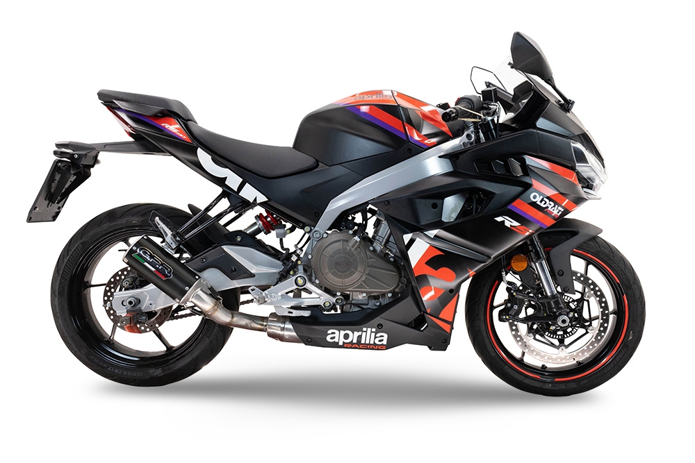 GPR escape compatível com  Aprilia RS 457 2024-2025, M3 Black Titanium, Sistema homologado com catalisador linha completa, silencioso mais coletor 