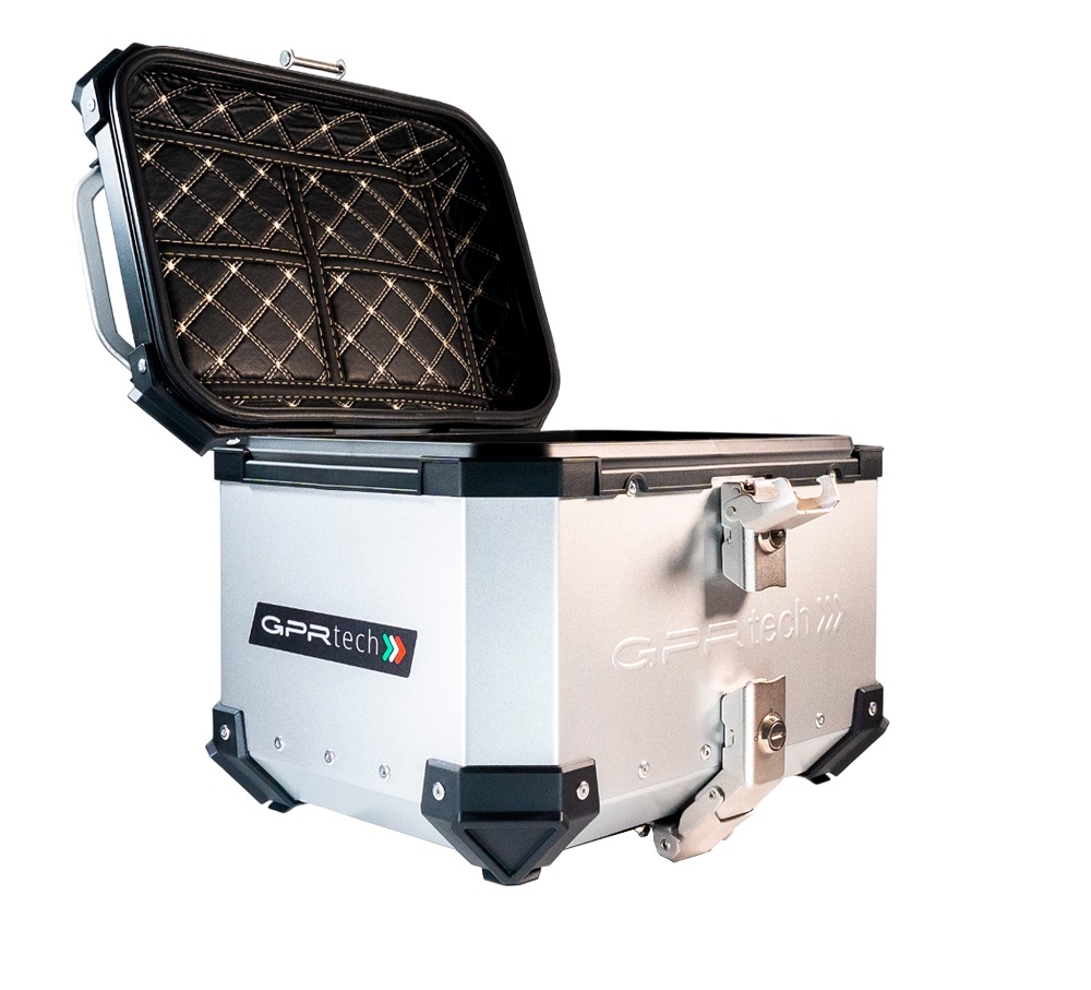 GPR TECH TOP CASE ALPI-TECH 26 LT. PRATA Top Case Alpi-Tech em alumínio, cor prata com placa universal incluída Capacidade Litros 26