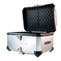 Top case maletas GPR TECH compatível com Honda Forza 750 2021/2024 e5 Top Case Alpi-Tech em alumínio, cor prata com placa específica incluída Capacidade Litros 55
