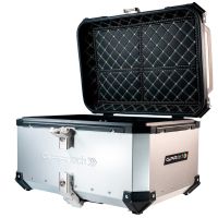 Top case maletas GPR TECH compatível com Benelli Trk 125 2019/2023 Top Case Alpi-Tech em alumínio, cor prata com placa específica incluída Capacidade Litros 55