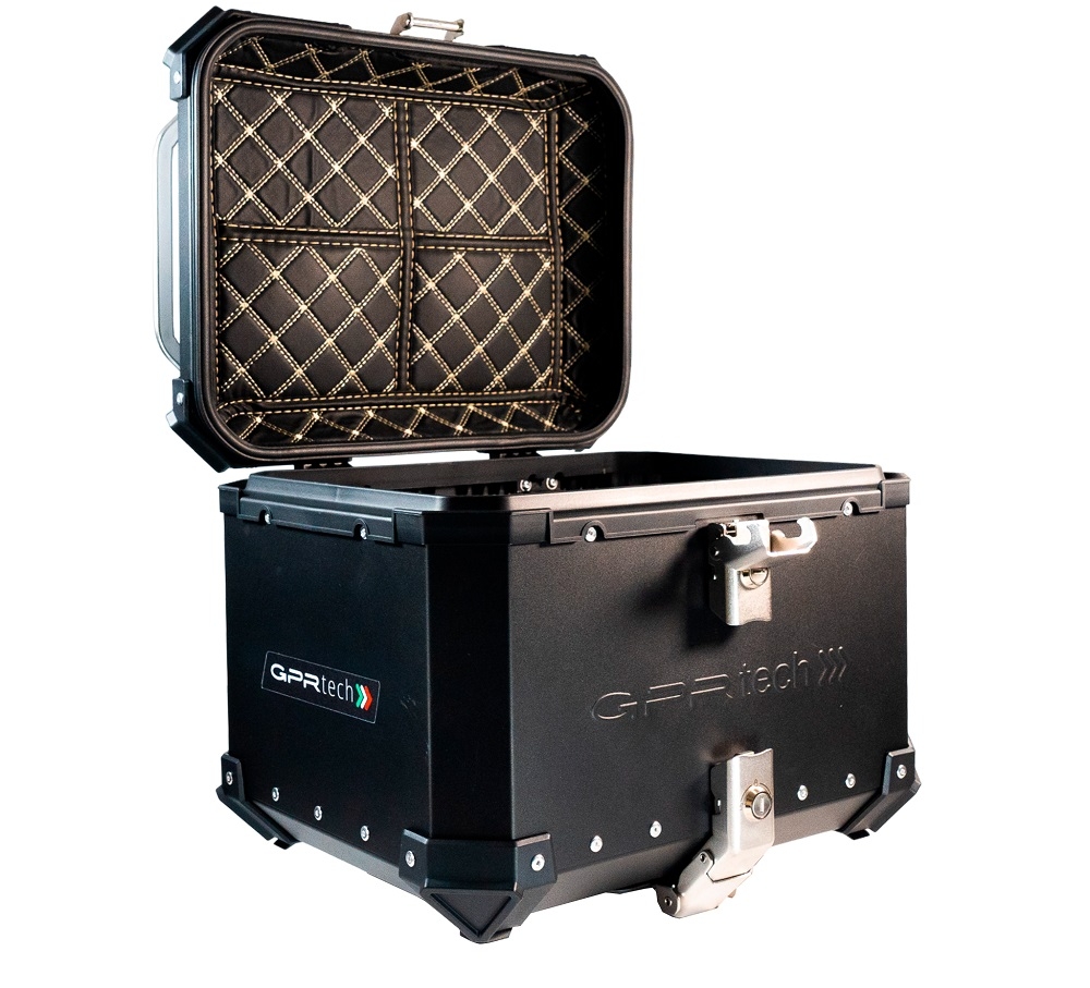 Top case maletas GPR TECH compatível com Bmw R 1250 Rt 2021/2025 Top Case Alpi-Tech em alumínio, cor preta com placa específica incluída Capacidade Litros 45