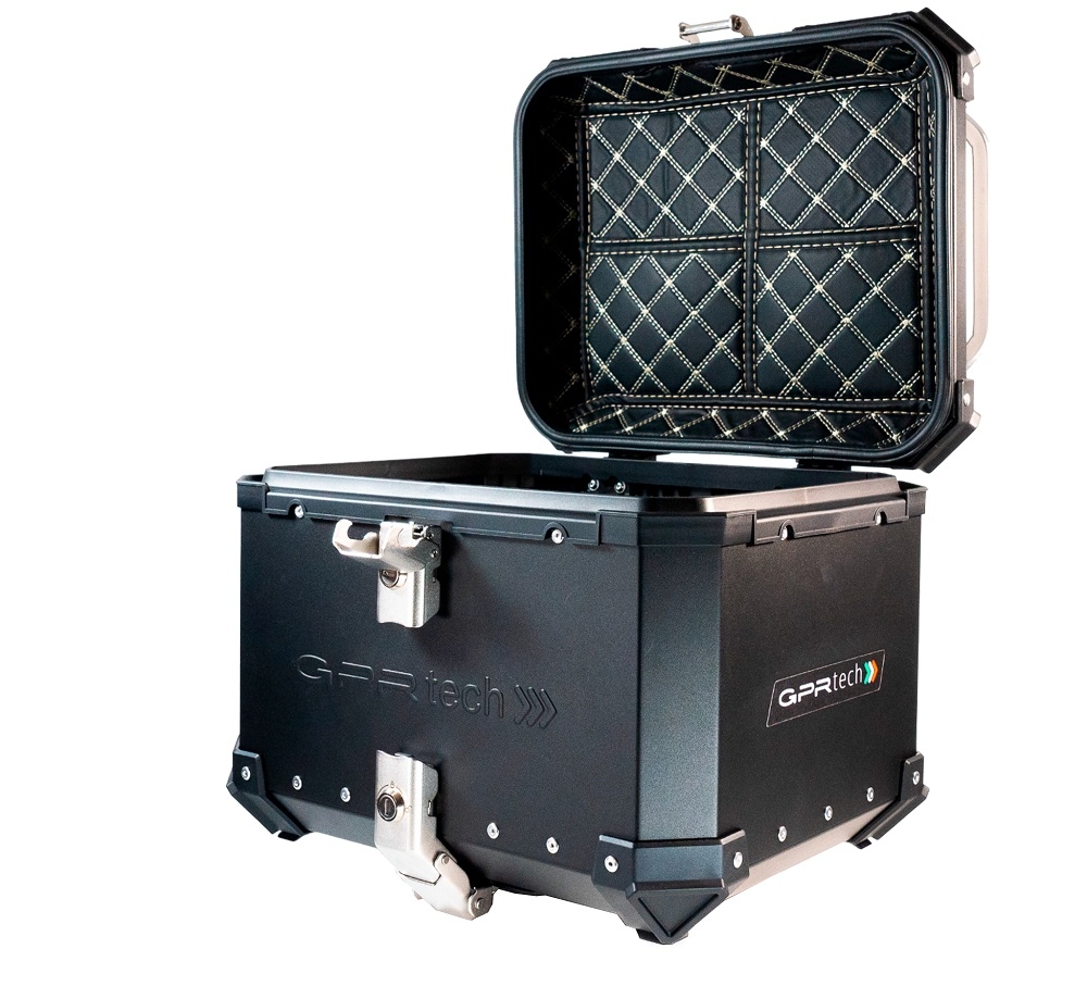 Top case maletas GPR TECH compatível com Bmw R 1250 Rt 2021/2025 Top Case Alpi-Tech em alumínio, cor preta com placa específica incluída Capacidade Litros 45