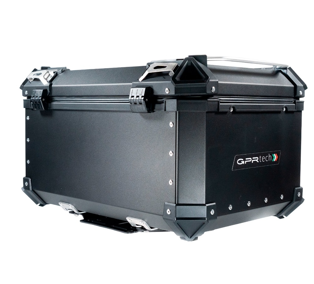 GPR TECH TOP CASE ALPI-TECH 55 LT PRETO Top Case Alpi-Tech em alumínio,  encosto macio incluído, cor preta com placa universal incluída Capacidade Litros 55