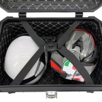 Top case maletas GPR TECH compatível com Benelli Trk 251 2019/2023 Top Case Alpi-Tech em alumínio, cor preta com placa específica incluída Capacidade Litros 55
