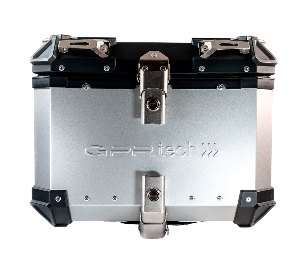 Top case maletas GPR TECH compatível com Benelli Trk 125 2019/2023 Top Case Alpi-Tech em alumínio, cor prata com placa específica incluída Capacidade Litros 35