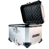 Top case maletas GPR TECH compatível com Benelli Trk 125 2019/2023 Top Case Alpi-Tech em alumínio, cor prata com placa específica incluída Capacidade Litros 35