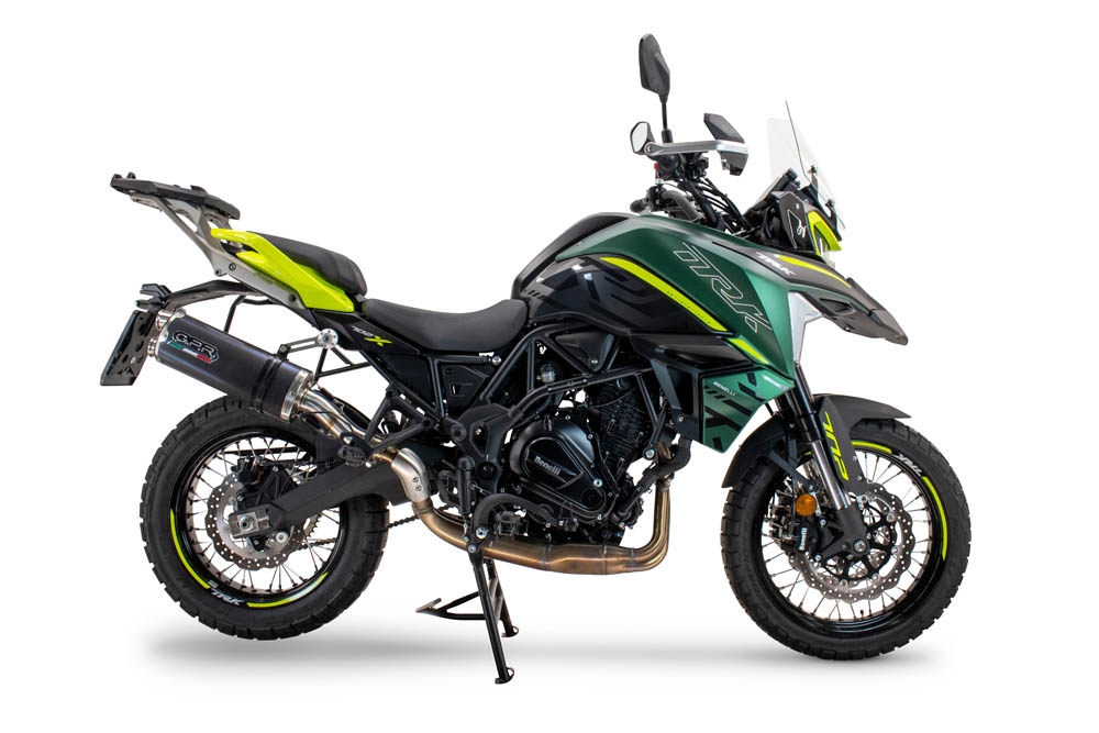 Escape compatível com Benelli Trk 702 X 2023-2024, Dual Poppy, Escape legal, homologado, silenciador com db killer removível e tubo de ligação específico 