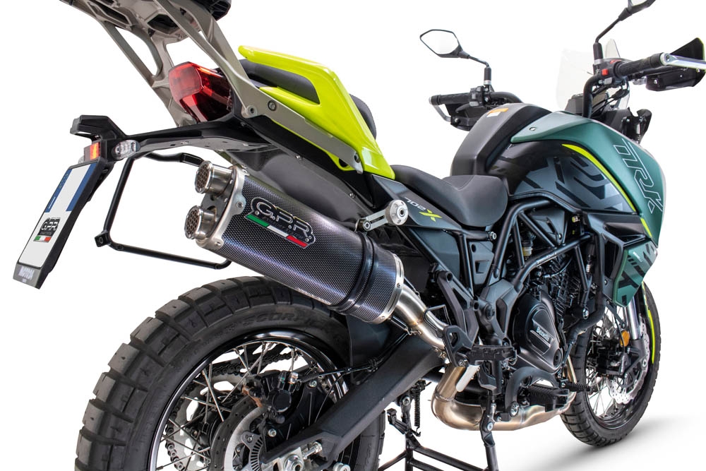 Escape compatível com Benelli Trk 702 X 2023-2024, Dual Poppy, Escape legal, homologado, silenciador com db killer removível e tubo de ligação específico 