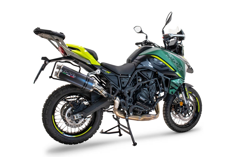 Escape compatível com Benelli Trk 702 X 2023-2024, Dual Poppy, Escape legal, homologado, silenciador com db killer removível e tubo de ligação específico 