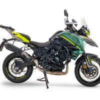 GPR escape compatível com  Benelli Trk 702  2023-2024, New Grand Prix Evo Black Titanium, Escape legal, homologado, silenciador com db killer removível e tubo de ligação específico 