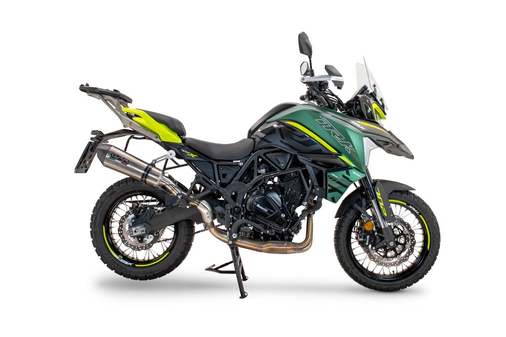 GPR escape compatível com  Benelli Trk 702 X 2023-2024, New Grand Prix Evo Titanium, Escape homologado, legal para mercados NÃO europeus, incluindo tubo de ligação e db killer removível 