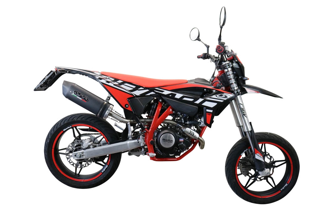 Escape compatível com Beta RR 125 4T Enduro 2021-2024, Furore Evo4 Nero, Escape homologado, legal para mercados NÃO europeus, incluindo tubo de ligação e db killer removível 