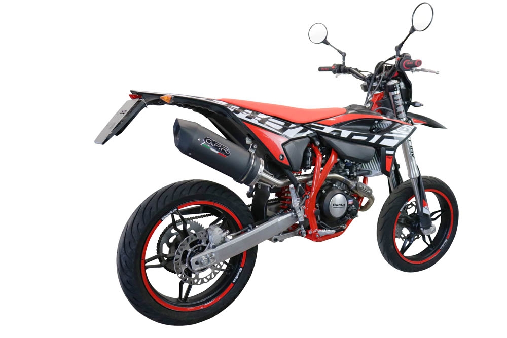 Escape compatível com Beta RR 125 4T Enduro 2021-2024, Furore Evo4 Nero, Escape homologado, legal para mercados NÃO europeus, incluindo tubo de ligação e db killer removível 