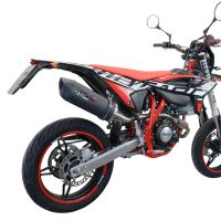 Escape compatível com Beta RR 125 4T Enduro 2021-2024, Furore Evo4 Nero, Escape homologado, legal para mercados NÃO europeus, incluindo tubo de ligação e db killer removível 