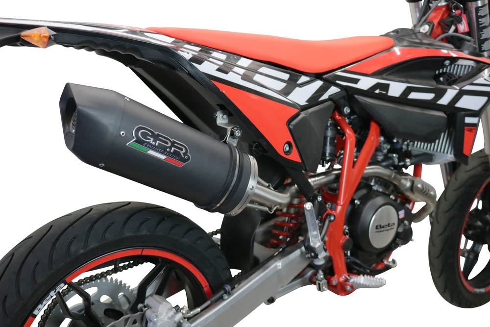 Escape compatível com Beta RR 125 4T Enduro 2021-2024, Furore Evo4 Nero, Escape homologado, legal para mercados NÃO europeus, incluindo tubo de ligação e db killer removível 