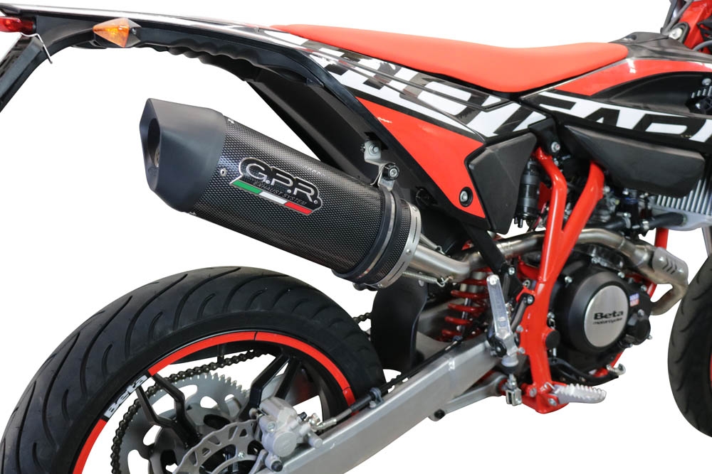Escape compatível com Beta RR 125 4T Motard 2021-2024, Furore Evo4 Poppy, Escape homologado, legal para mercados NÃO europeus, incluindo tubo de ligação e db killer removível 