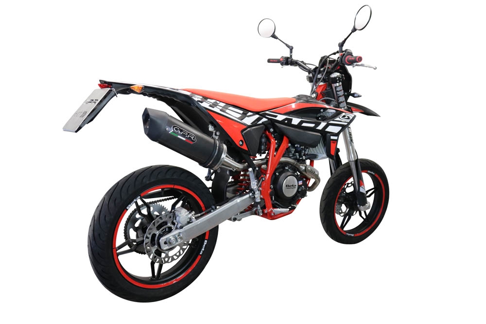 Escape compatível com Beta RR 125 4T Motard 2021-2024, Furore Evo4 Poppy, Escape homologado, legal para mercados NÃO europeus, incluindo tubo de ligação e db killer removível 