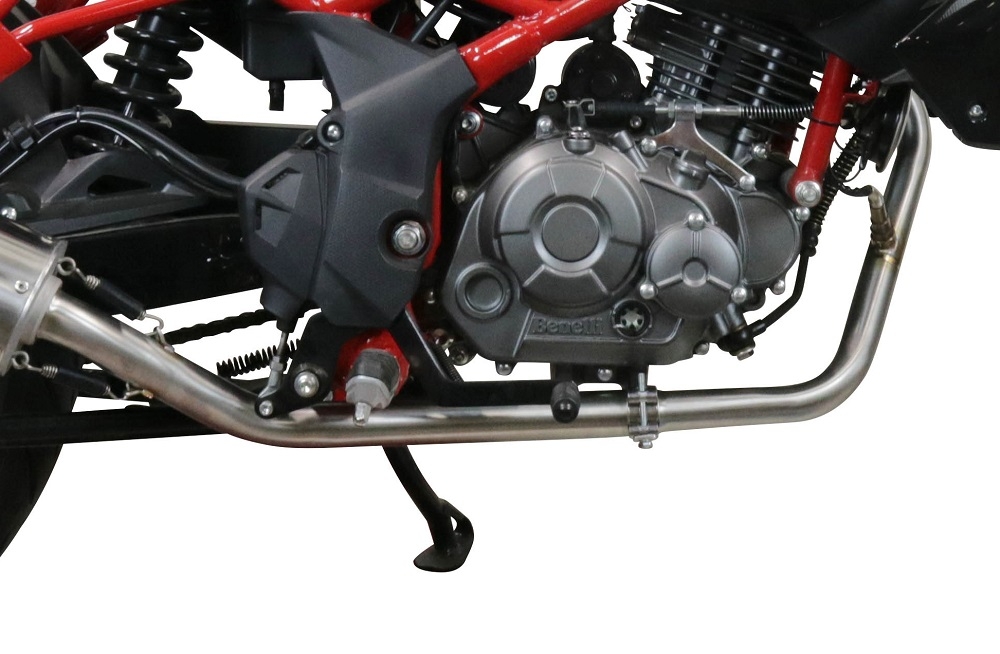 Escape compatível com Benelli Bn 125 2021-2024, M3 Poppy , Escape completo, não legal para países da UE, com db killer removível 