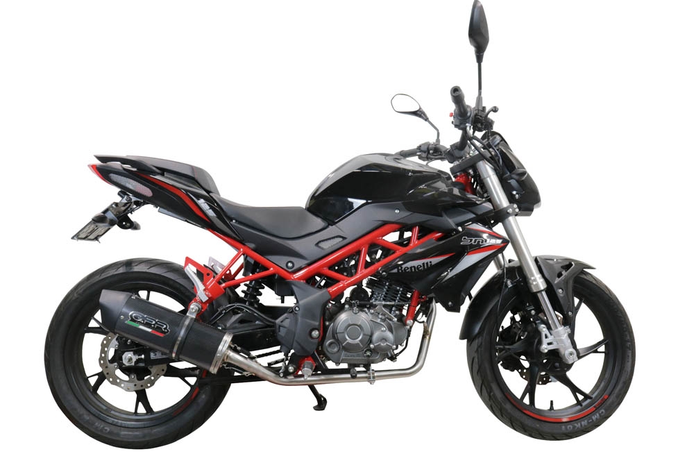 Escape compatível com Benelli Bn 125 2021-2024, Furore Evo4 Poppy, Escape completo, não legal para países da UE, com db killer removível 