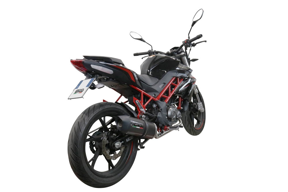 Escape compatível com Benelli Bn 125 2021-2024, Furore Evo4 Poppy, Escape completo, não legal para países da UE, com db killer removível 