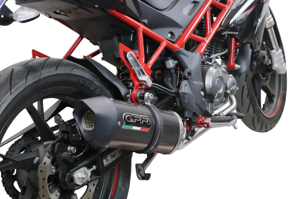 Escape compatível com Benelli Bn 125 2021-2024, Furore Evo4 Poppy, Escape completo, não legal para países da UE, com db killer removível 