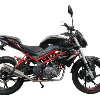 Escape compatível com Benelli Bn 125 2021-2024, M3 Inox , Escape completo, não legal para países da UE, com db killer removível 