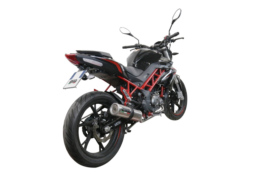 Escape compatível com Benelli Bn 125 2021-2024, M3 Inox , Escape completo, não legal para países da UE, com db killer removível 