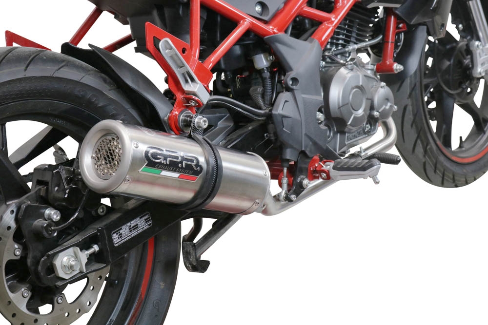 Escape compatível com Benelli Bn 125 2021-2024, M3 Inox , Escape completo, não legal para países da UE, com db killer removível 