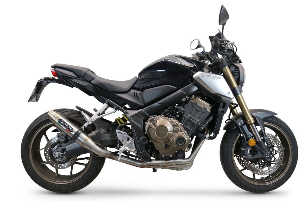 Escape compatível com Honda Cb 650 F 2019-2022, Deeptone Inox, Escape completo, não legal para países da UE, com db killer removível 