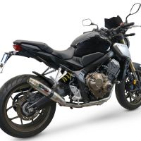 Escape compatível com Honda Cb 650 F 2019-2022, Deeptone Inox, Escape completo, não legal para países da UE, com db killer removível 