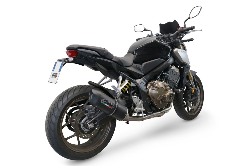 Escape compatível com Honda Cb 650 R 2019-2020, Furore Evo4 Nero, Escape completo, não legal para países da UE, com db killer removível 