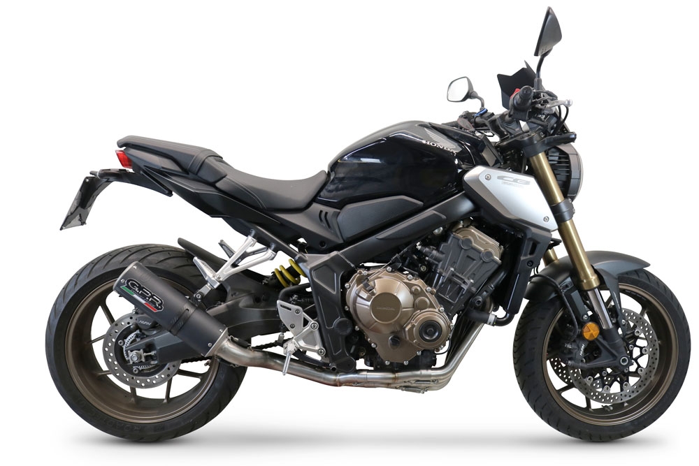 Escape compatível com Honda Cbr 650 R 2021-2023, M3 Black Titanium, Escape completo, não legal para países da UE, com db killer removível 