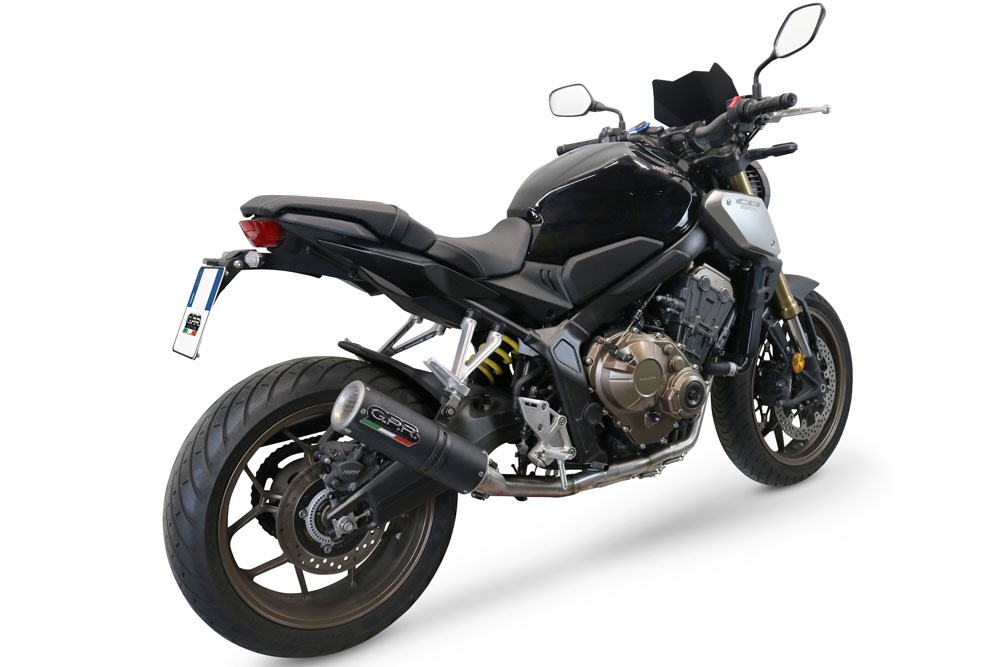 Escape compatível com Honda Cbr 650 R 2021-2023, M3 Black Titanium, Escape completo, não legal para países da UE, com db killer removível 
