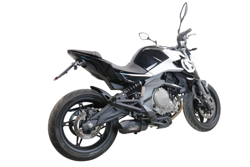 Escape compatível com Cf Moto 650 Mt 2021-2024, Furore Nero, Escape homologado, legal para mercados NÃO europeus, incluindo tubo de ligação e db killer removível 
