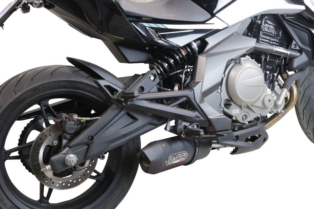 Escape compatível com Cf Moto 650 Mt 2021-2024, Furore Nero, Escape homologado, legal para mercados NÃO europeus, incluindo tubo de ligação e db killer removível 