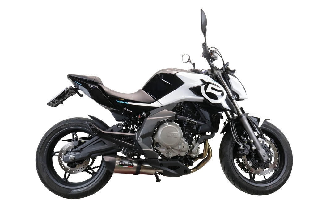 GPR escape compatível com  Cf Moto 400 NK 2021-2023, New Grand Prix Evo Titanium, Escape homologado, legal para mercados NÃO europeus, incluindo tubo de ligação e db killer removível 