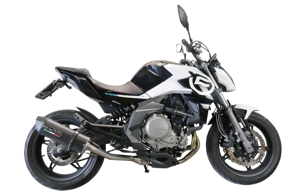 GPR escape compatível com  Cf Moto 650 Nk 2021-2024, Furore Evo4 Poppy, Escape legal, homologado, silenciador com catalisador, db killer removível e tubo de ligação específico 