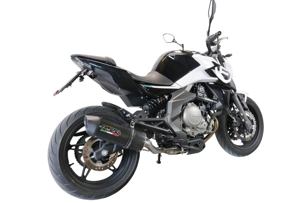 GPR escape compatível com  Cf Moto 650 Nk 2021-2024, Furore Evo4 Poppy, Escape legal, homologado, silenciador com catalisador, db killer removível e tubo de ligação específico 
