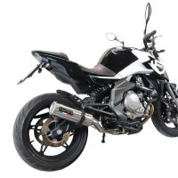 GPR escape compatível com  Cf Moto 650 Mt 2021-2024, M3 Inox , Escape legal, homologado, silenciador com catalisador, db killer removível e tubo de ligação específico 