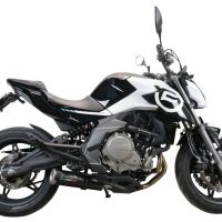 Escape compatível com Cf Moto 650 Mt 2021-2024, M3 Black Titanium, Sistema homologado apenas para ruído, válido para mercados fora da UE Silencioso com tubo de ligação 