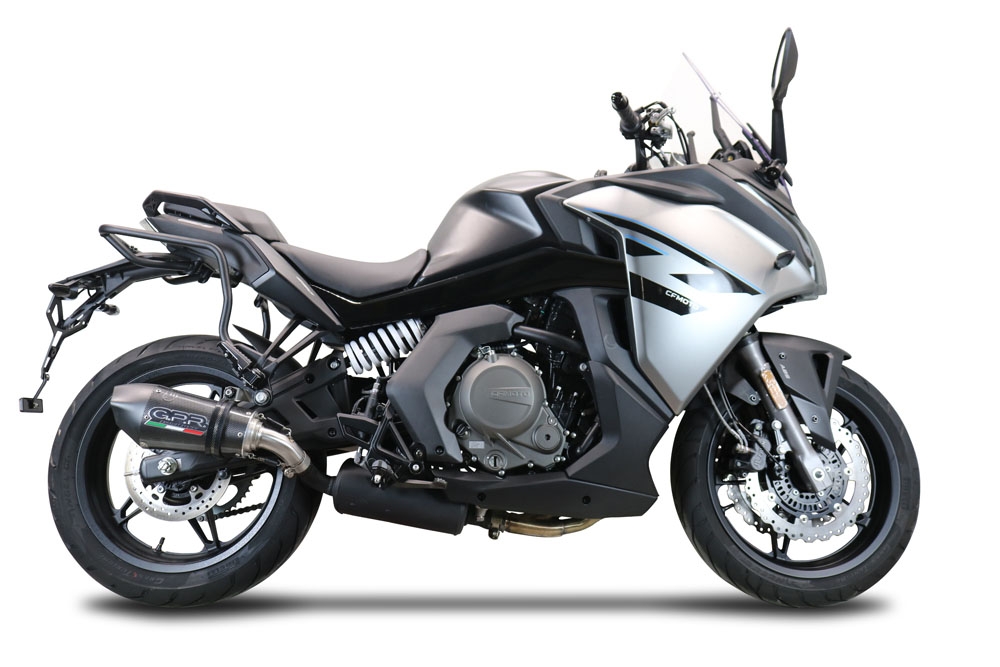 GPR escape compatível com  Cf Moto 650 Gt 2022-2024, New Grand Prix Evo Poppy, Escape legal, homologado, silenciador com db killer removível e tubo de ligação específico 