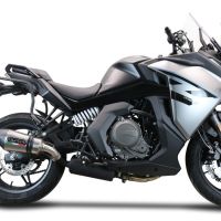 GPR escape compatível com  Cf Moto 650 Gt 2022-2024, New Grand Prix Evo Titanium, Escape legal, homologado, silenciador com db killer removível e tubo de ligação específico 