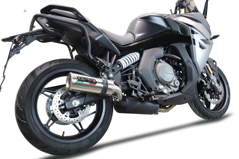 Escape compatível com Cf Moto 650 Gt 2022-2024, M3 Titanium Natural, Escape legal, homologado, silenciador com db killer removível e tubo de ligação específico 