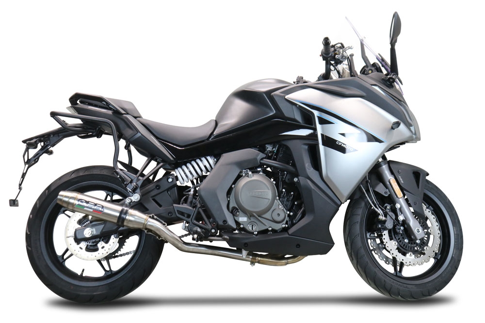 Escape compatível com Cf Moto 650 Gt 2022-2024, Deeptone Inox, Sistema homologado con coletor semi-completo, incluindo db killer removível e tubo de ligação 