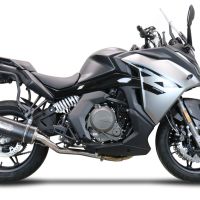 Escape compatível com Cf Moto 650 Gt 2022-2024, Furore Nero, Sistema homologado con coletor semi-completo, incluindo db killer removível e tubo de ligação 