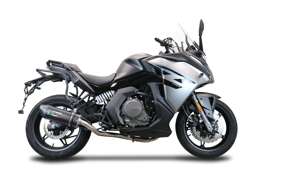 Escape compatível com Cf Moto 650 Gt 2022-2024, Furore Poppy, Sistema homologado con coletor semi-completo, incluindo db killer removível e tubo de ligação 