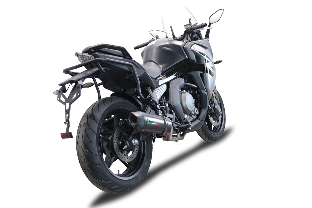 Escape compatível com Cf Moto 650 Gt 2022-2024, Furore Poppy, Sistema homologado con coletor semi-completo, incluindo db killer removível e tubo de ligação 