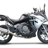 Escape compatível com Cf Moto 650 Gt 2022-2024, Satinox , Sistema homologado con coletor semi-completo, incluindo db killer removível e tubo de ligação 