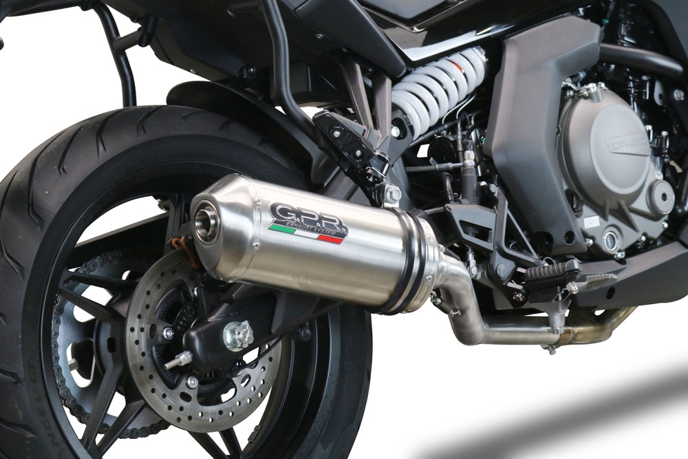 Escape compatível com Cf Moto 650 Gt 2022-2024, Satinox , Sistema homologado con coletor semi-completo, incluindo db killer removível e tubo de ligação 